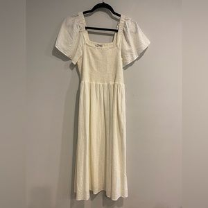 Madewell Lucie Dress Midi Dress with Smocked Bodice